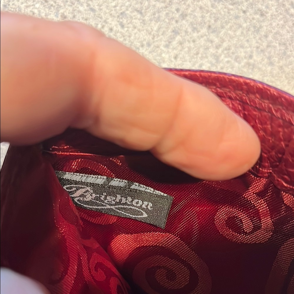 Brighton Red Crossbody Bag with Scalloped Flap - Picture 7 of 12